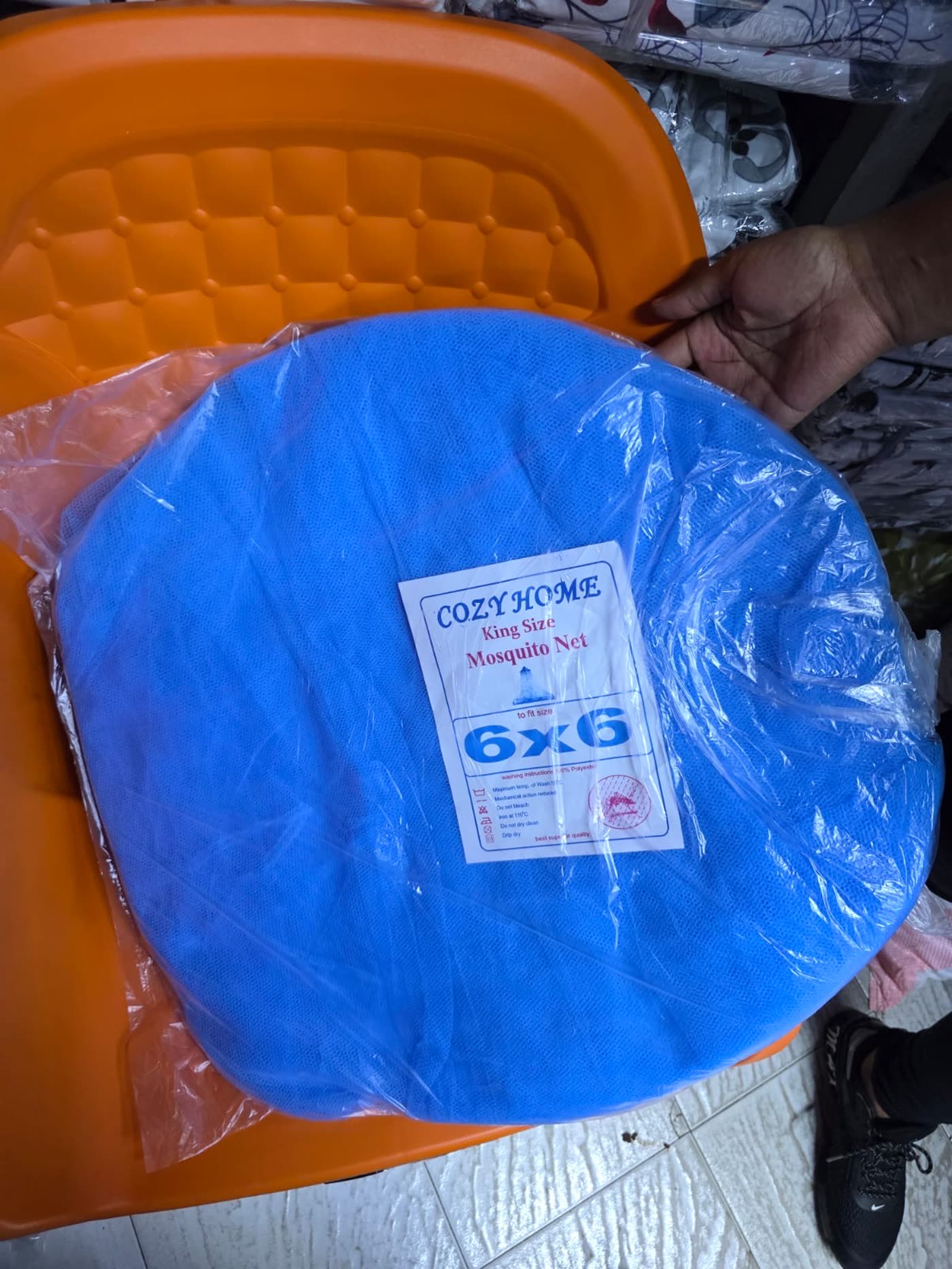 Cozy Home king size 6x6 mosquito net, packaged